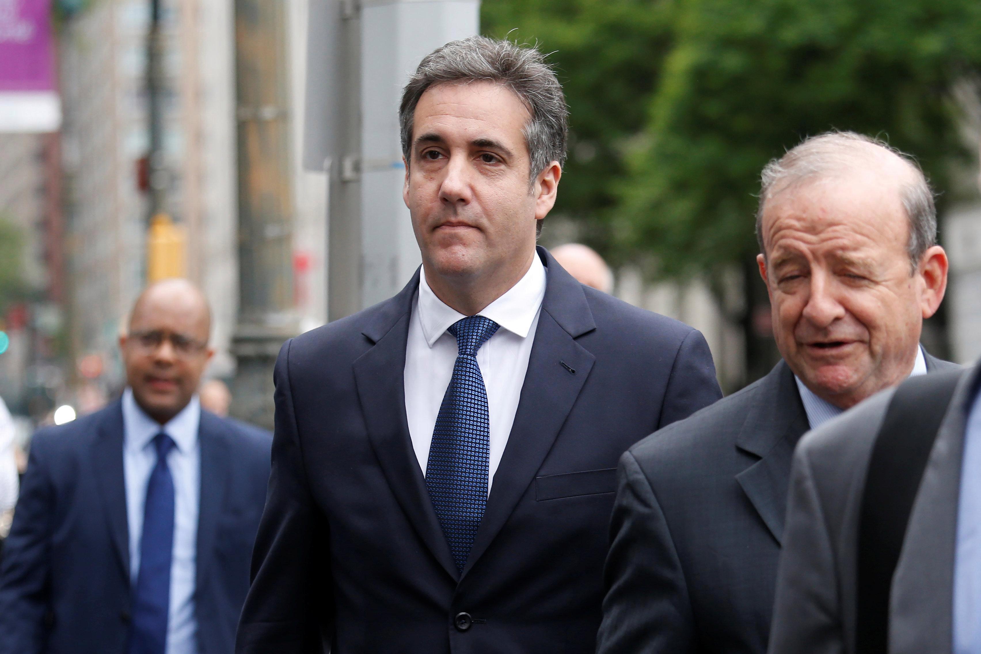  Trump's personal lawyer Michael Cohen arrives at federal court in Manhattan, New York